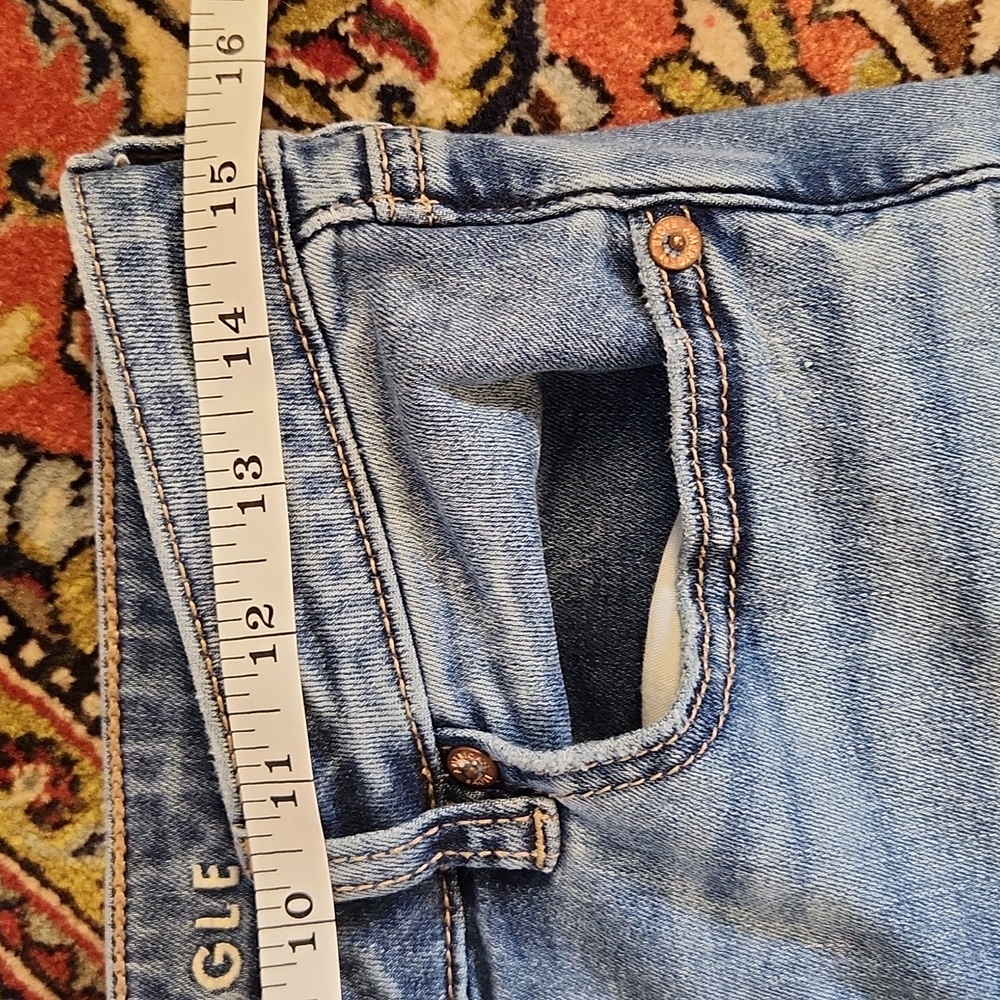 American Eagle Distressed Flare Jeans 8 Long - Picture 7 of 11
